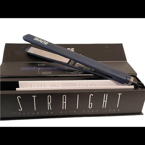 NEW Straight Titanium Slim Flat Iron - Navy Blue - Picture 1 of 4